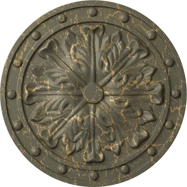 Ekena Millwork Foster Acanthus Leaf Medallion (Canopies up to 2 1/4"), 20 1/2"OD x 1 1/2"P, Witch Hazel Crackle CM20FOWHC - main